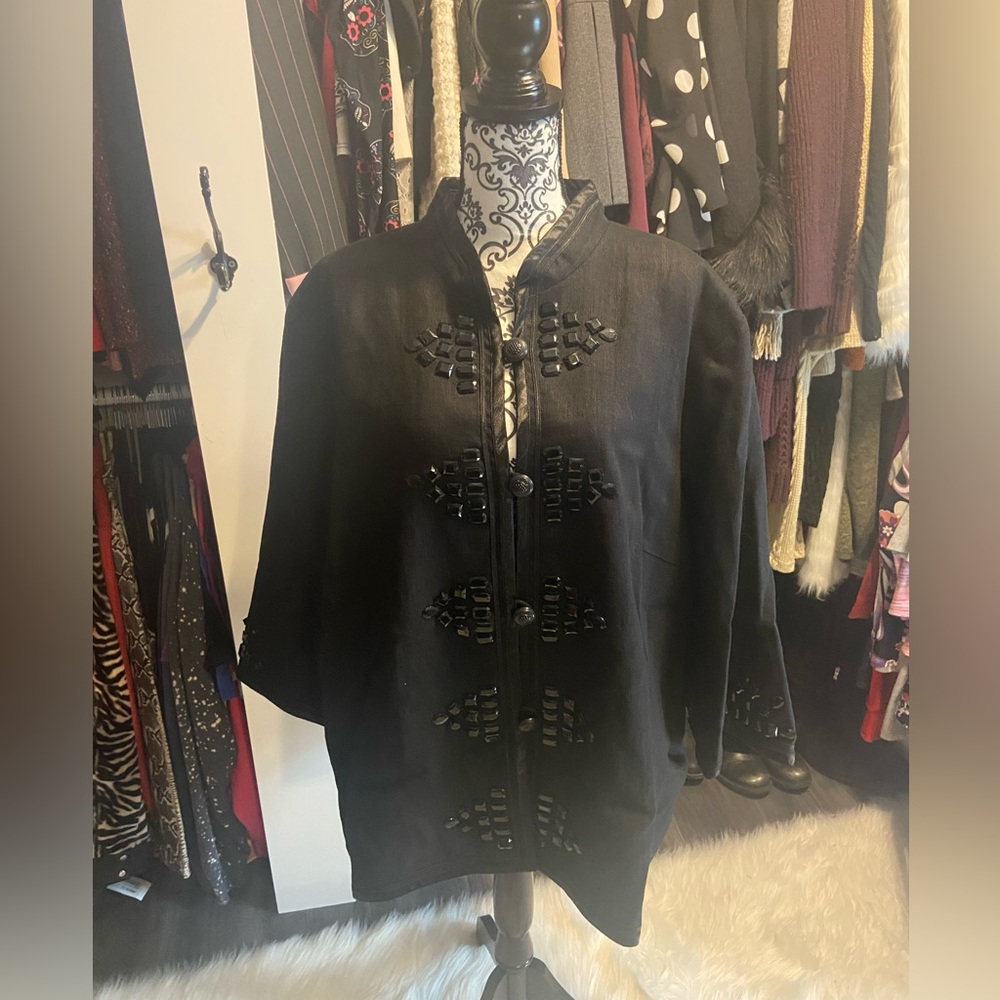 Linea by Louis Dell’Olio Black Embellished Jacket